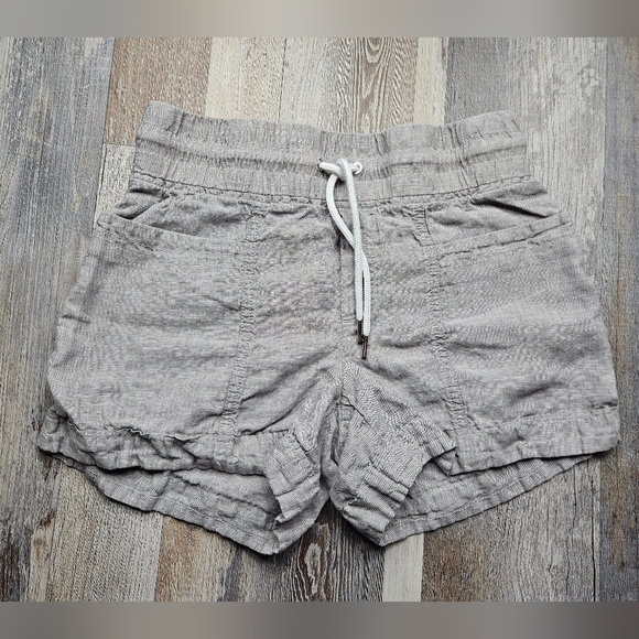 Athleta Cabo Linen Shorts Size 2 Grey 4" inseam - Picture 1 of 8